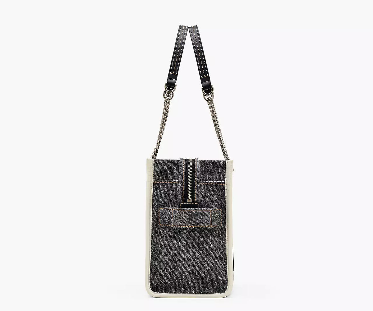 Marc Jacobs The Denim Chain Medium Tote Bag 'Black Wash'