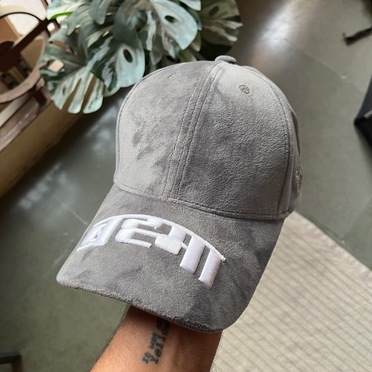 House of Brahma Brahma // Elephant Grey Suede Baseball Cap – view 2