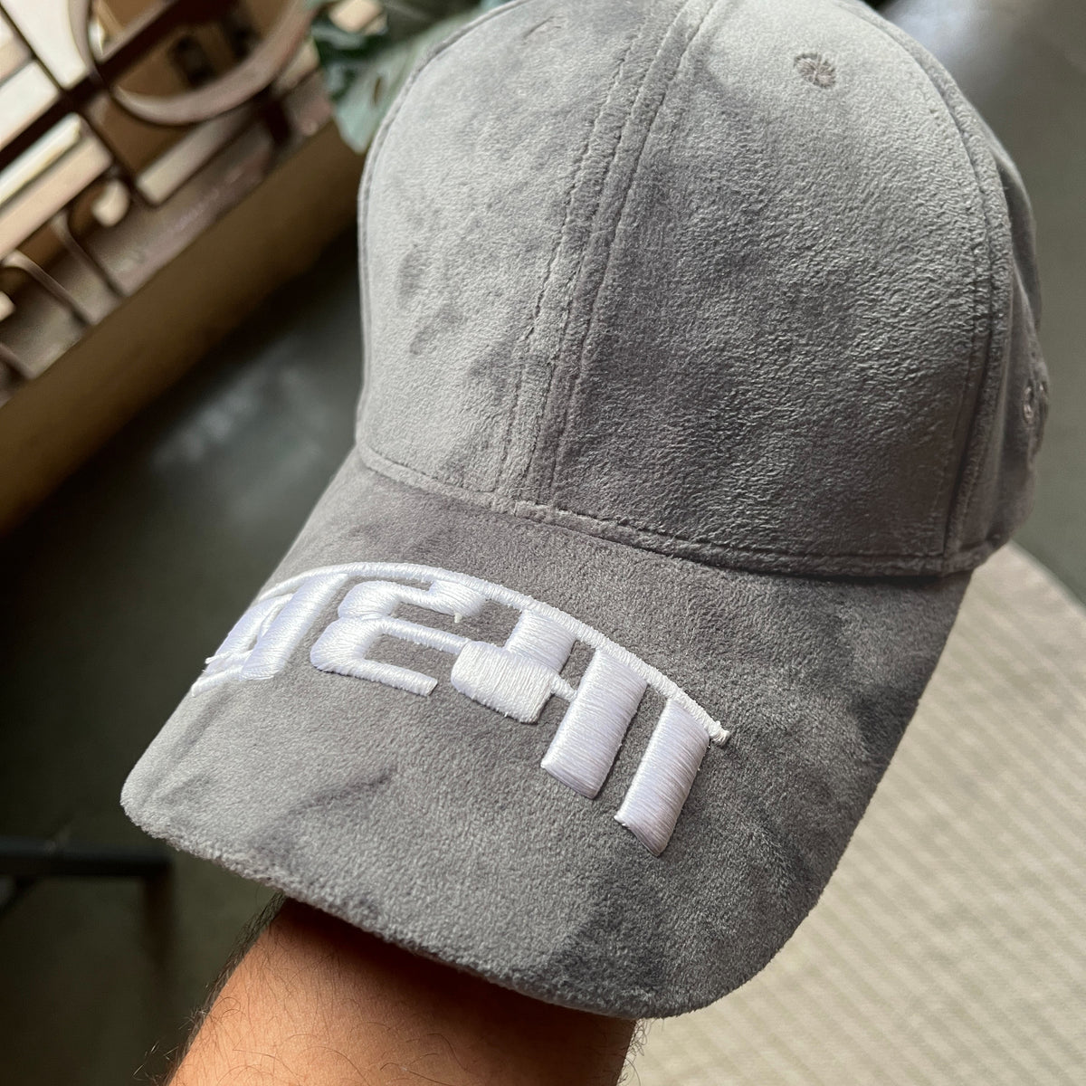 House of Brahma Brahma // Elephant Grey Suede Baseball Cap – view 3