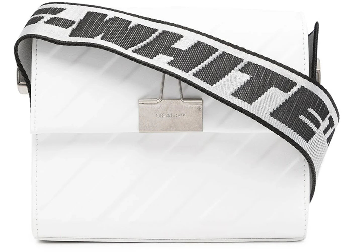 Off-White Binder 18 Shoulder Bag Ss22 Diag Embossed White Black