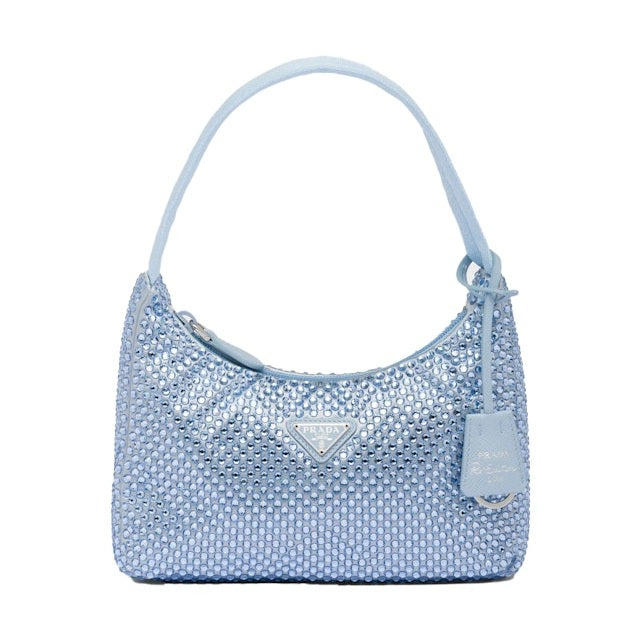 Prada Satin Crystal Mini-Bag Celeste