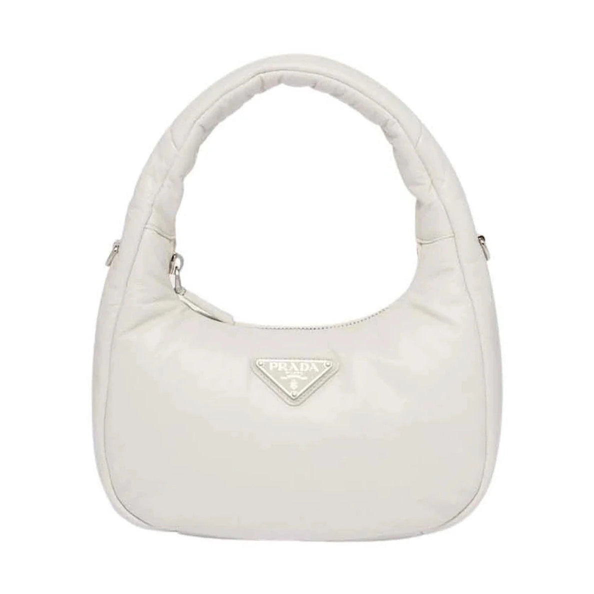 Prada Soft Padded Nappa-Leather Mini Bag White