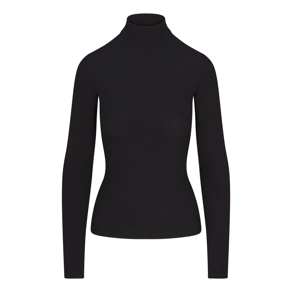 Skims Soft Lounge Mock Neck Long Sleeve Top Onyx