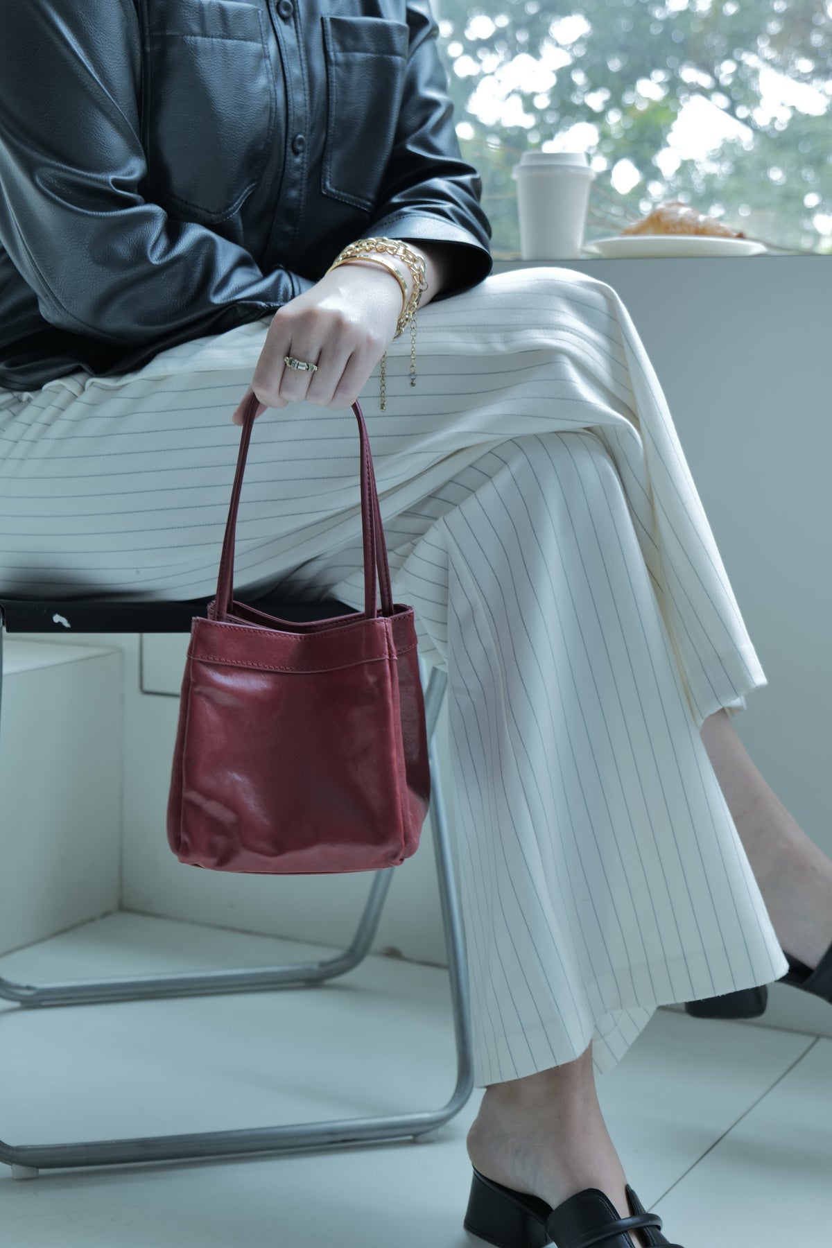 Favori Scatto - Ladies Leather Hand Bag I Dark Red – view 8