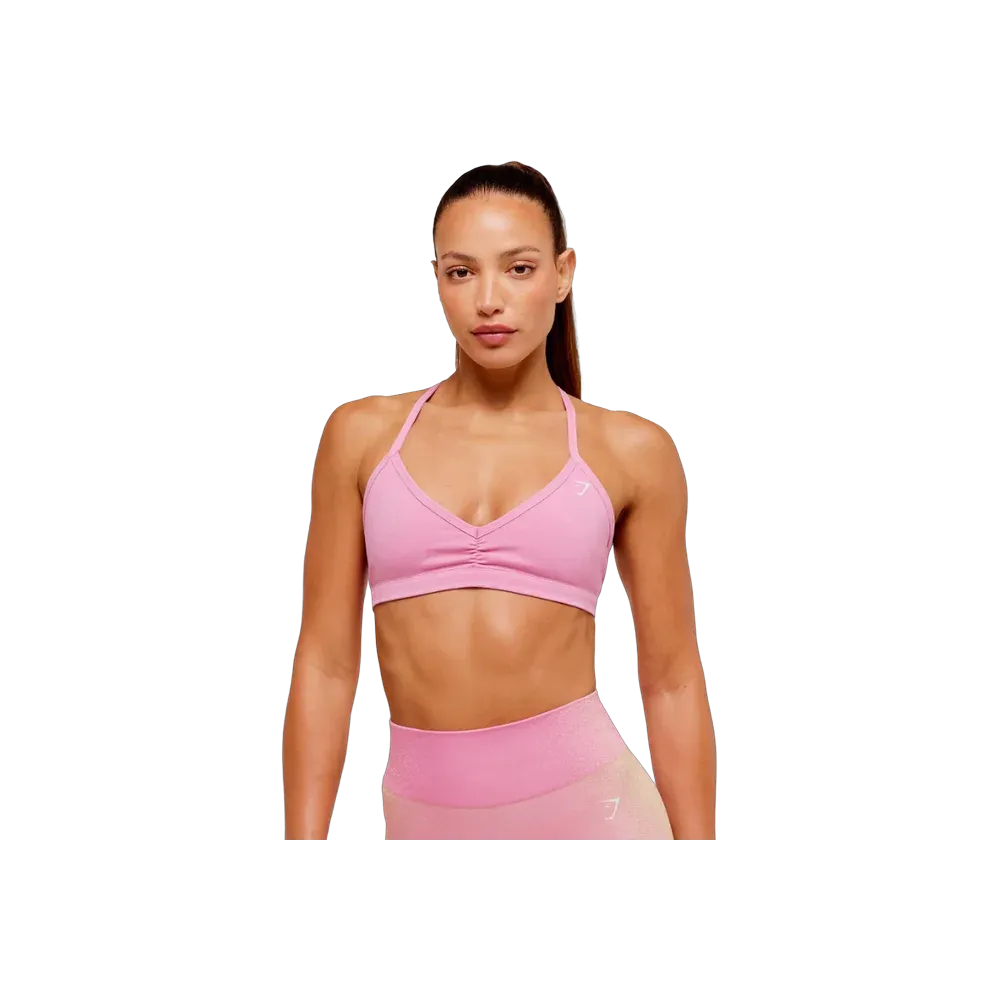 Gymshark Washed Minimal Sports Bra - Light Support Focus Pink