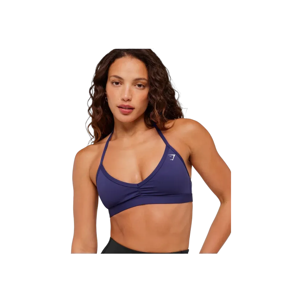 Gymshark Minimal Halterneck Sports Bra - Light Support Indigo Purple