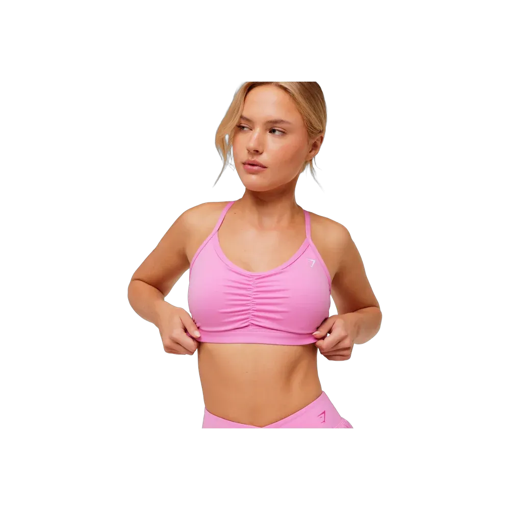 Gymshark Medium Support Ruched Sports Bra Focus Pink