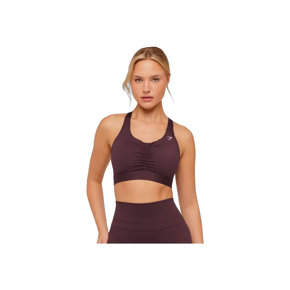 Gymshark High Support Ruched Sports Bra Cherry Purple
