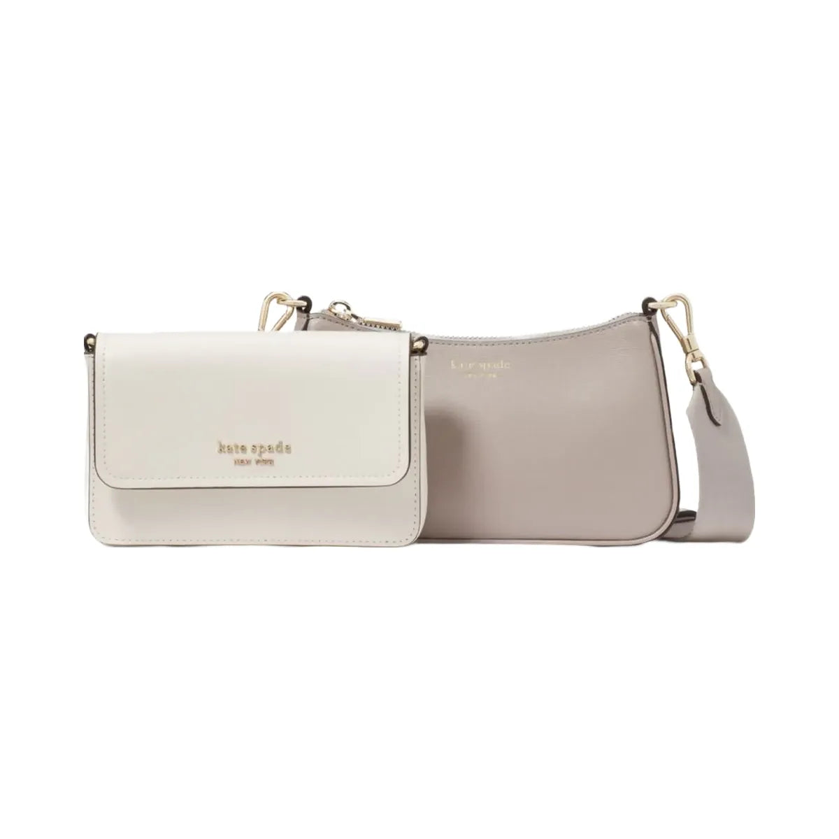 Kate Spade Double Up Colorblocked Crossbody Warm Taupe Multi