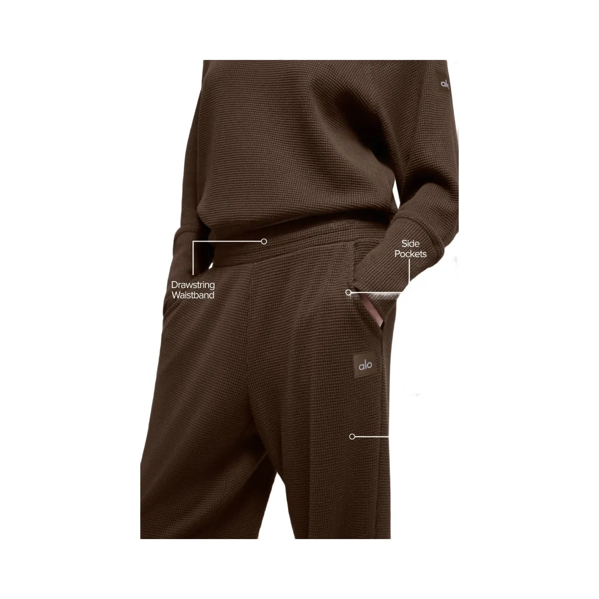 Alo Women's Waffle Weekend Escape Jogger - Espresso