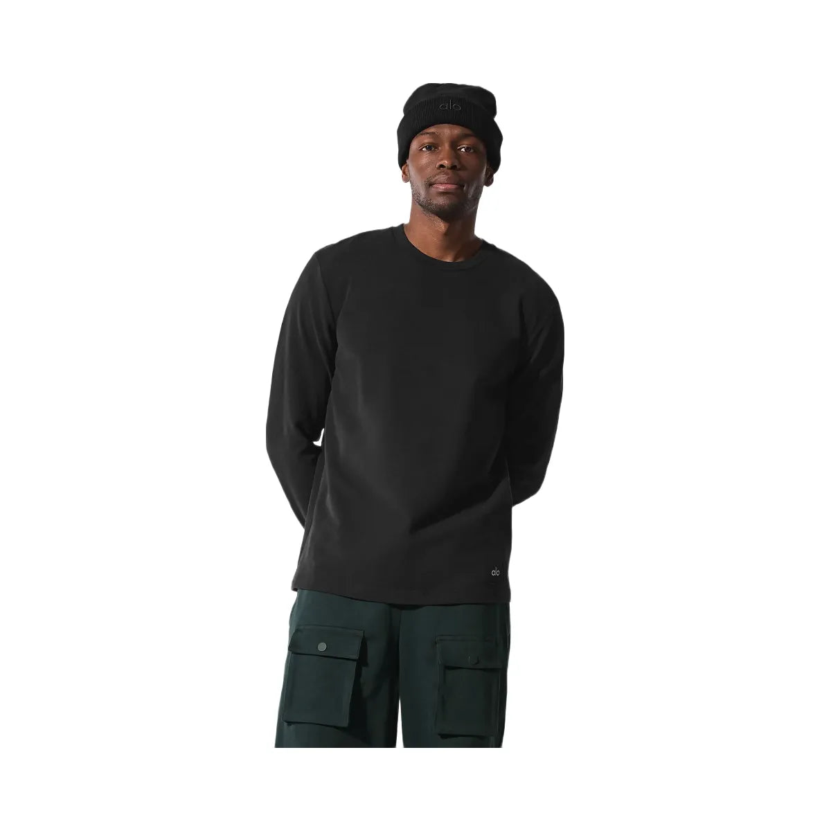 Alo Men's Double Take Long Sleeve Crew - Black