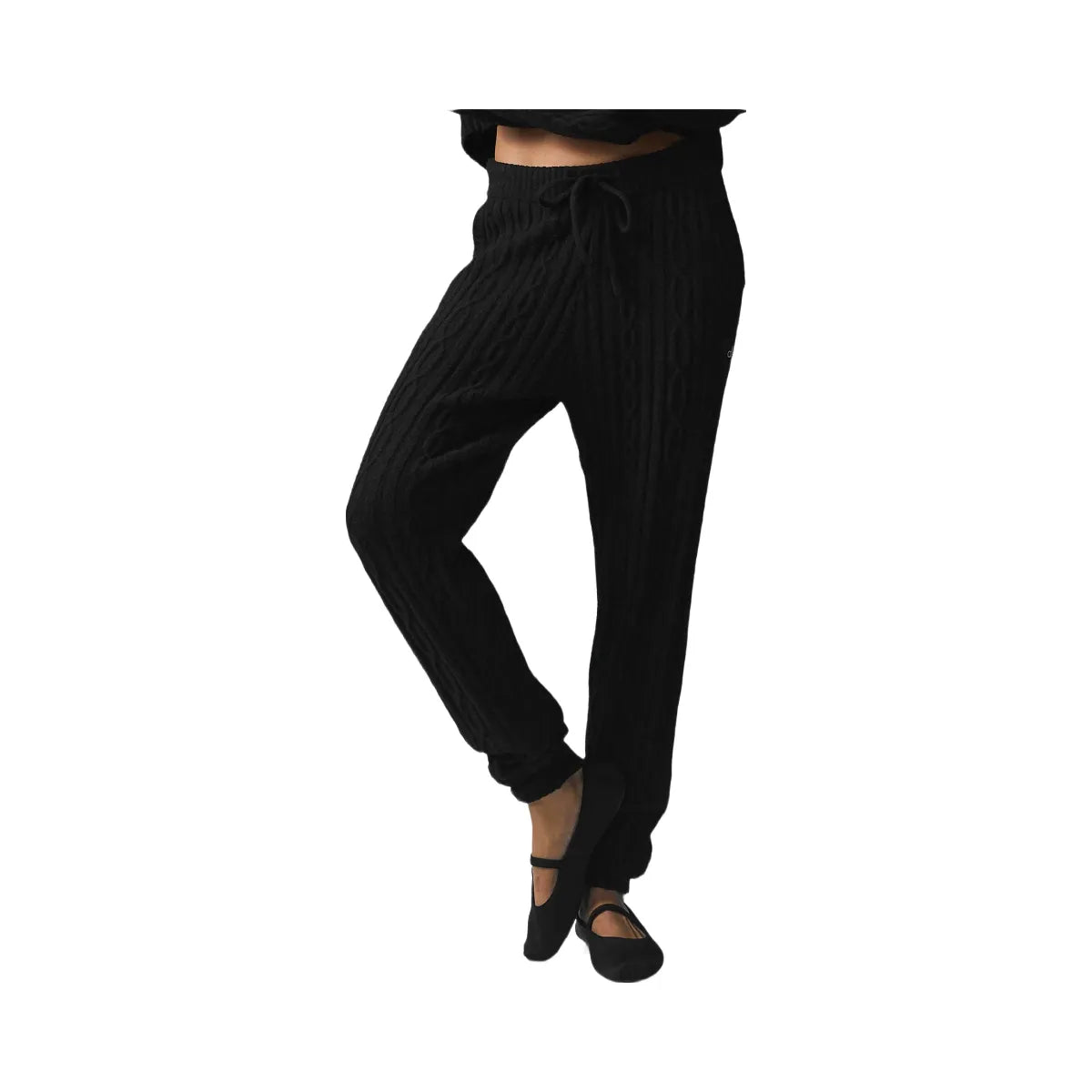 Alo Women's Cable Knit Winter Bliss Pant - Black