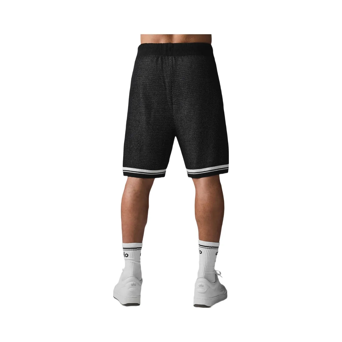 Alo Men's 7" Sports Club Sweater Knit Basketball Short - Black