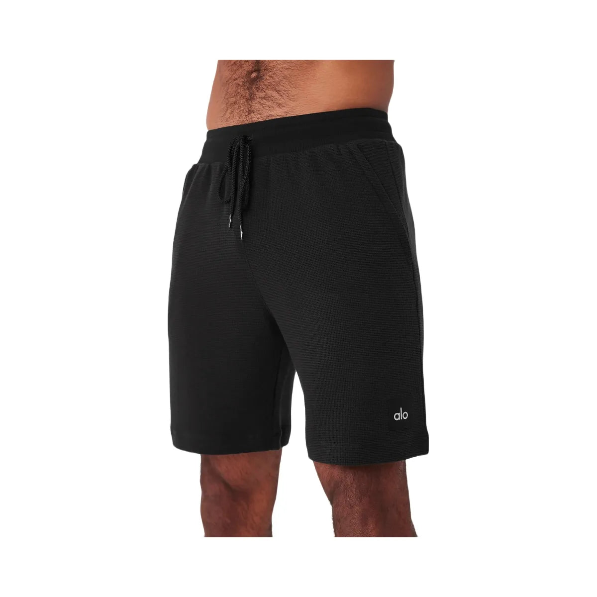 Alo Men's 7" Micro Waffle Fast Break Short - Black