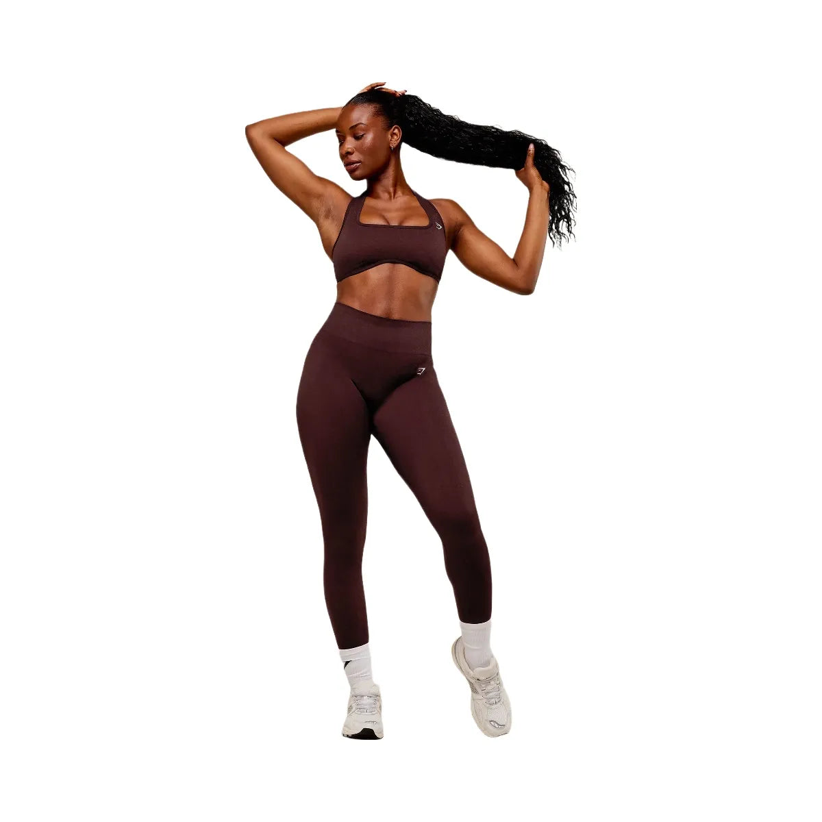 Gymshark Adapt Fleck x Whitney Halterneck Sports Bra - Cherry Purple/Rich Maroon