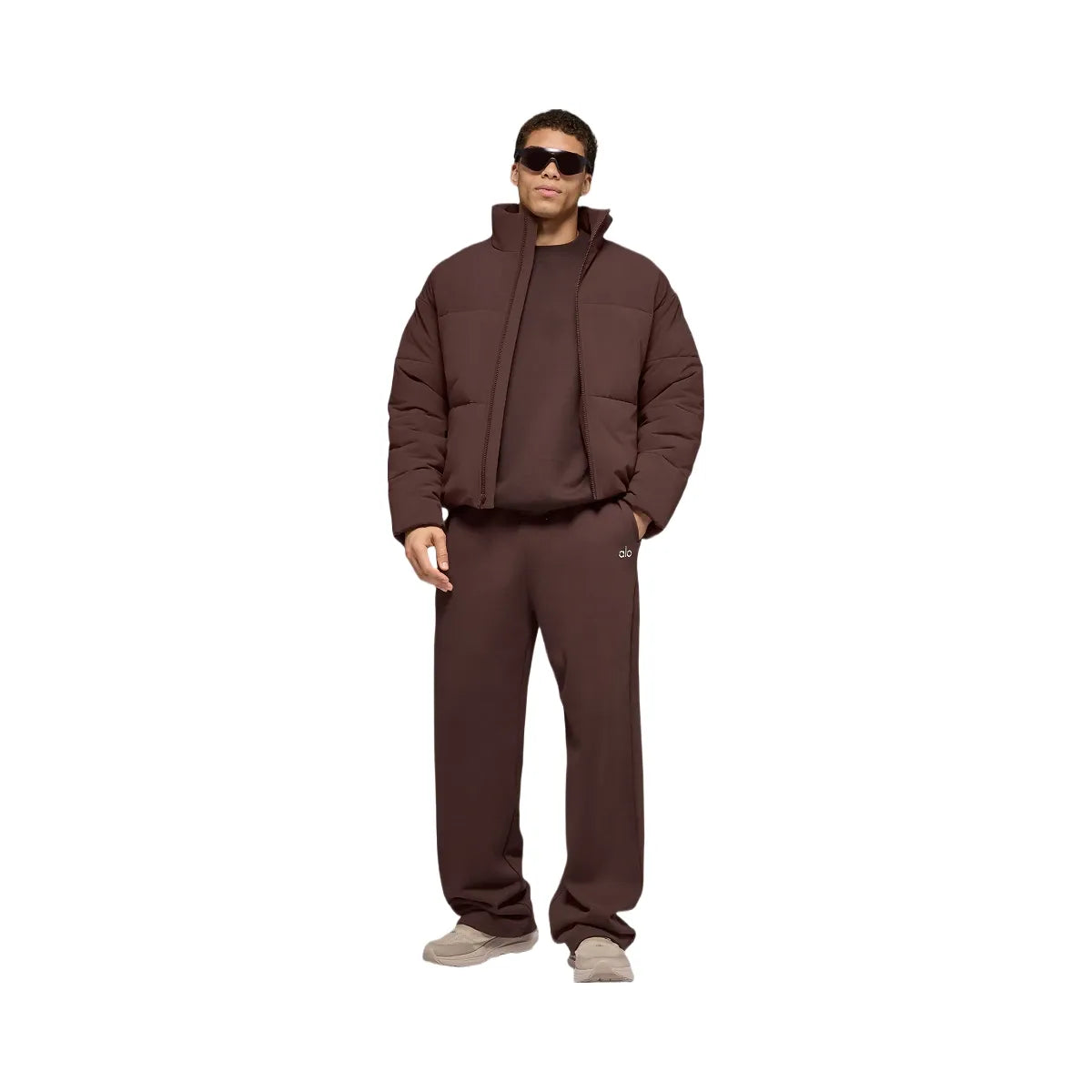 Alo Men's Stretch Woven Street Puffer - Brownstone