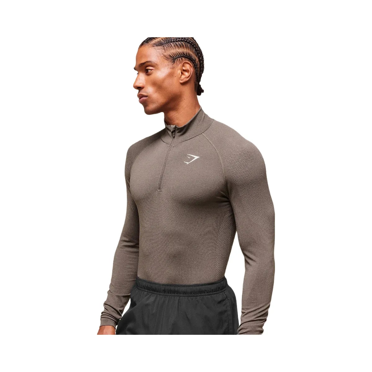 Gymshark Vital 1/4 Zip - Camo Brown/Linen Brown