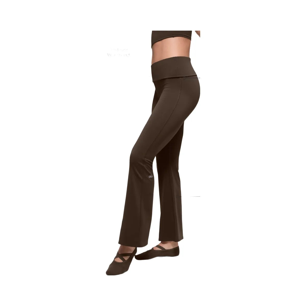 Alo Women's ALO Softsculpt 7/8 Foldover Flare Legging - Espresso