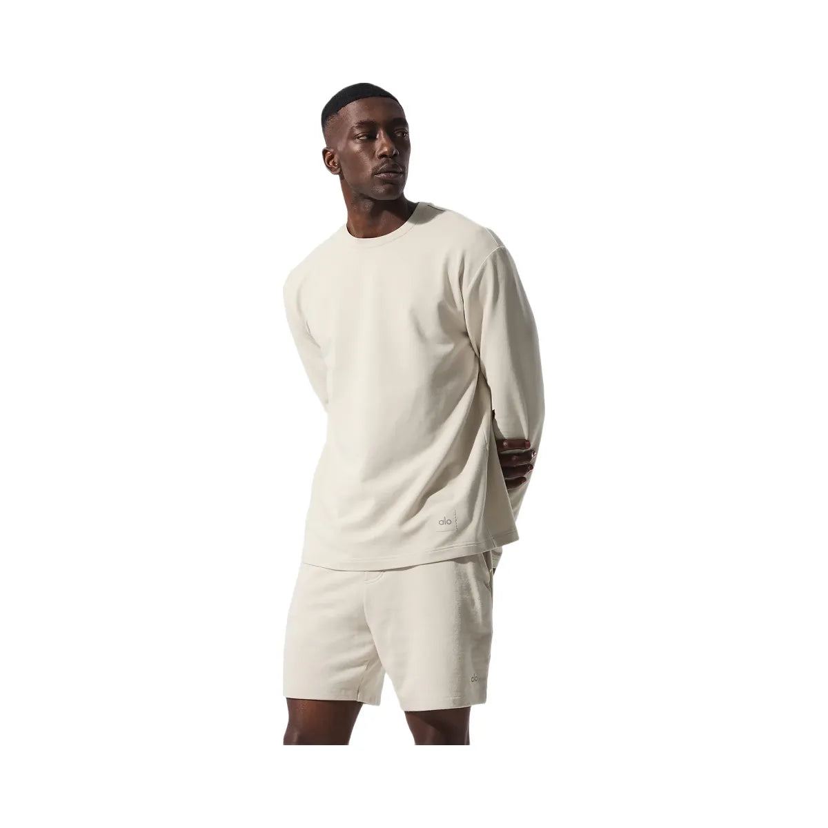 Alo Men's Double Take Long Sleeve Crew - Bone