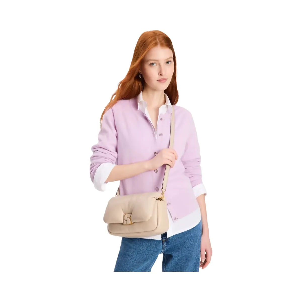 Kate Spade Dakota Puffy Leather Crossbody Feather