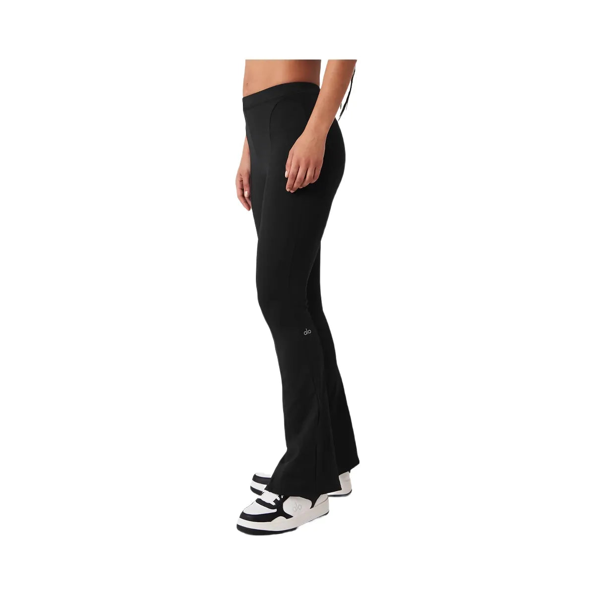 Alo Women's High-Waist 7/8 Zip It Flare Legging - Black