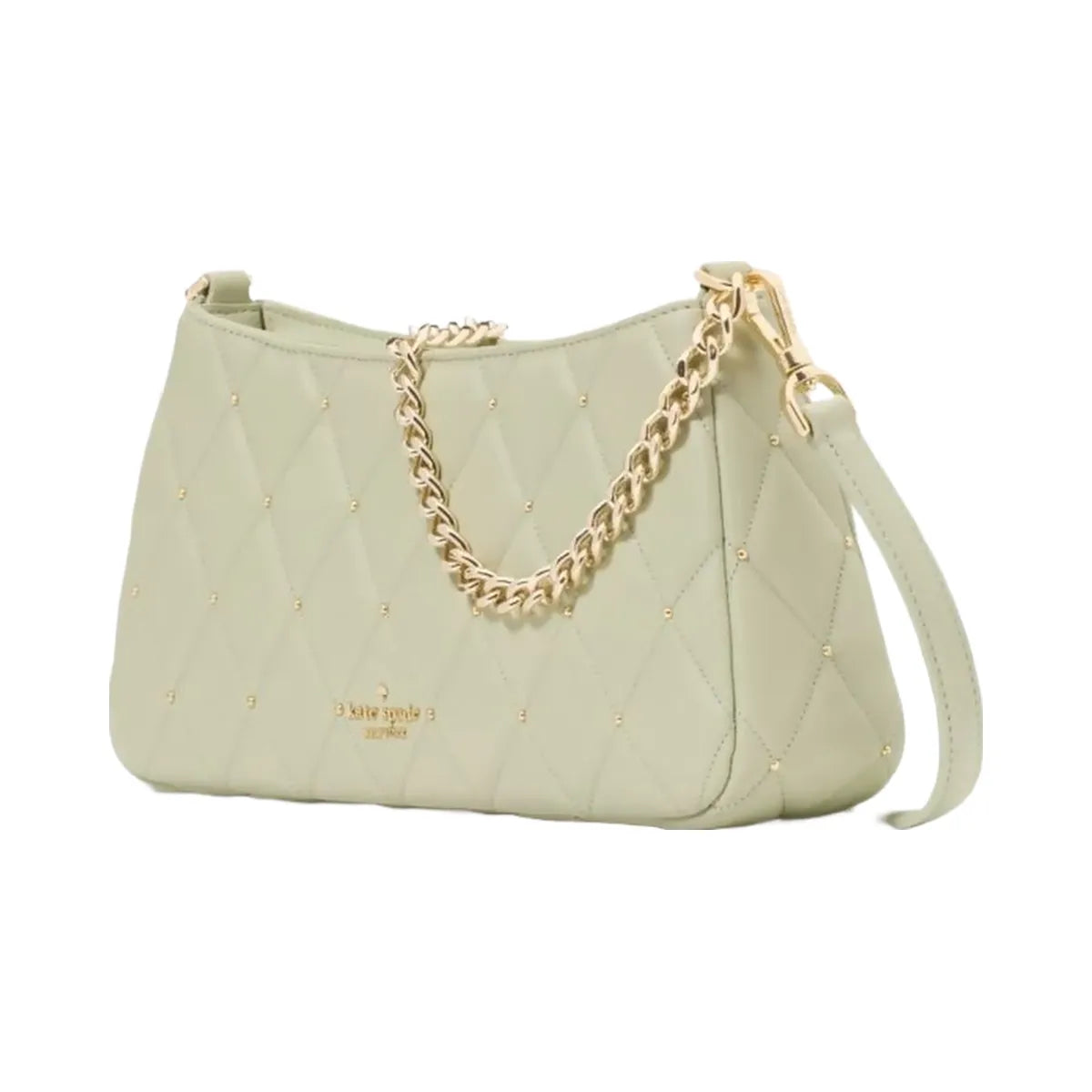 Kate Spade Carey Quilted Studs Small Convertible Crossbody Sage Bundle