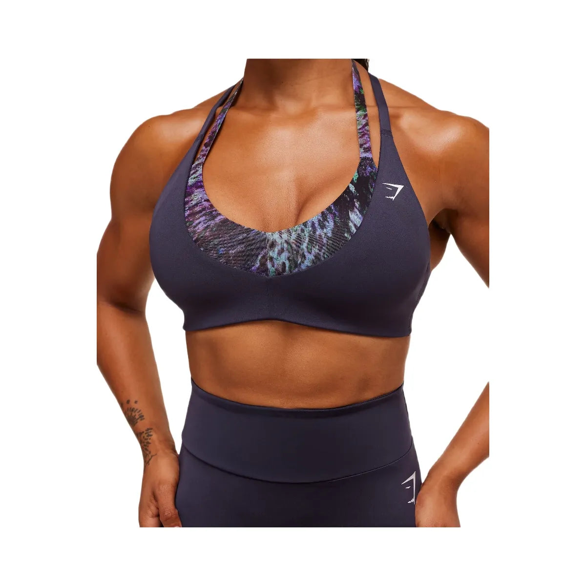 Gymshark Reps T Back Sports Bra - Midnight Purple/Morning Blue