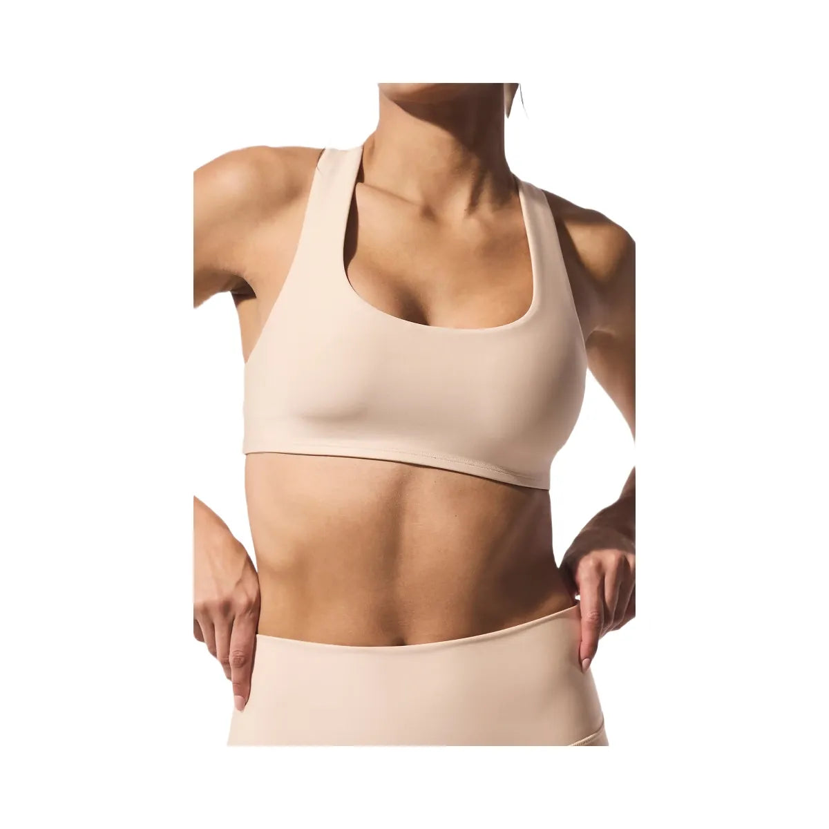 Alo Women's Airlift Advantage Racerback Bra - Macadamia