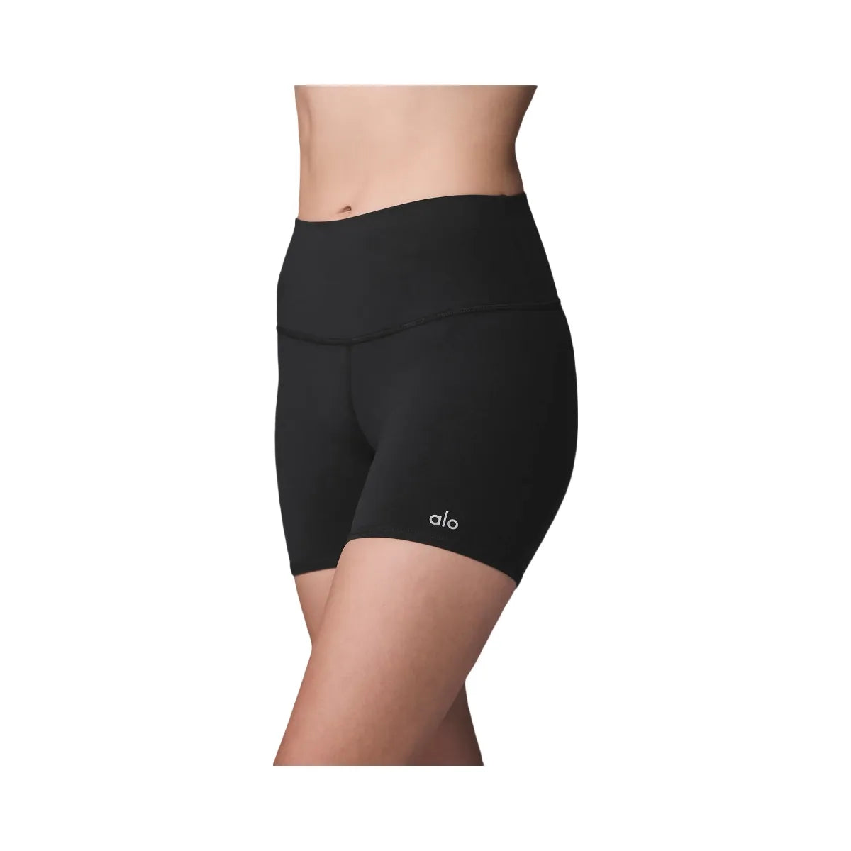 Alo Women's 5" Airbrush High-Waist Biker Short - Black