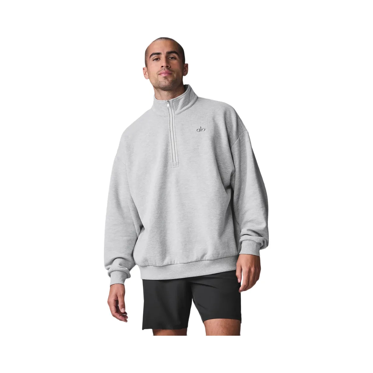 Alo Accolade 1/4 Zip Pullover - Athletic Heather Grey