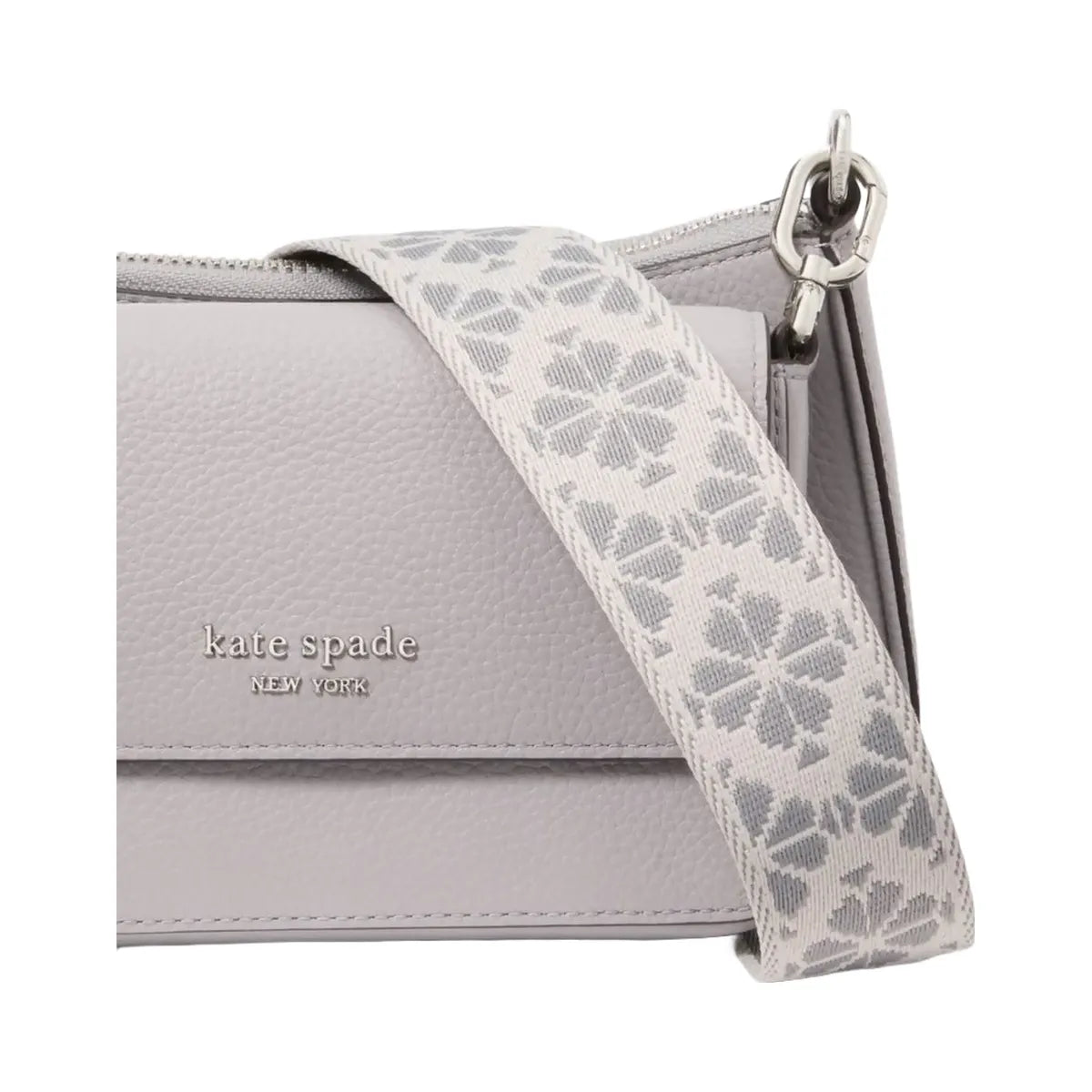 Kate Spade Double Up Webbed Strap Crossbody Nimbus Grey
