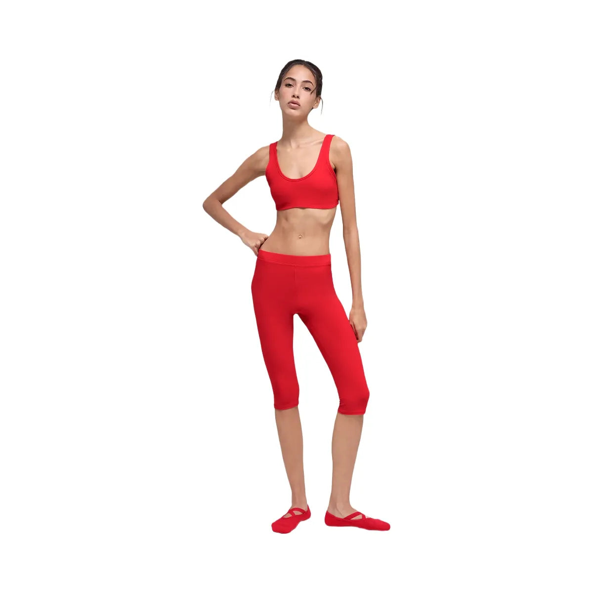 Alo Women's soft High-Waist Iconic 90's Capri - Bright Red