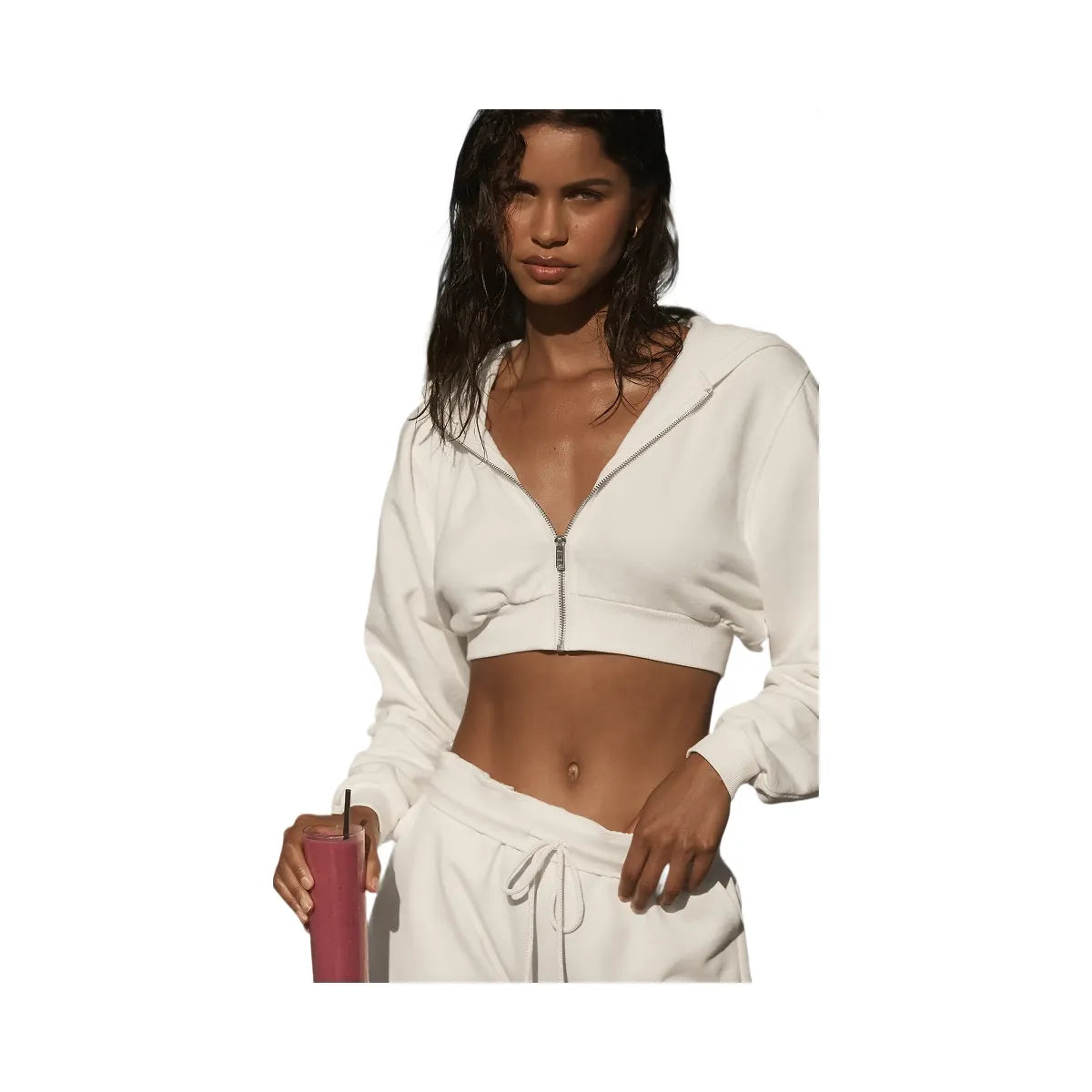 Alo Women's Sweet Escape Zip Up Hoodie - Ivory