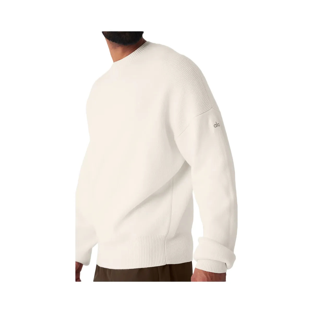 Alo Men's Scholar Crew Neck Sweater - Ivory