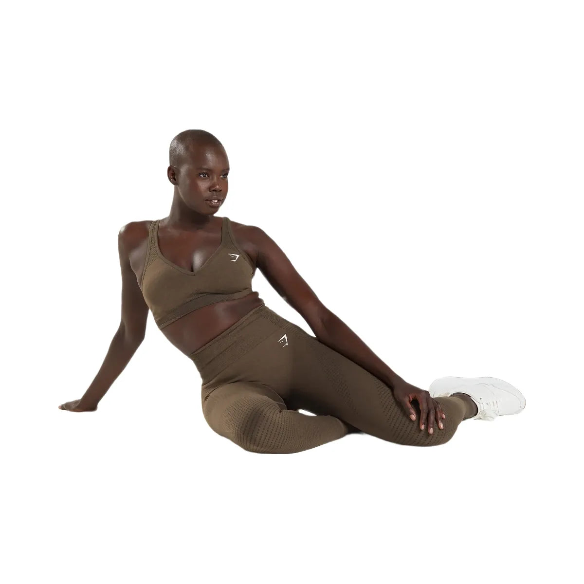 Gymshark Vital V Neck Sports Bra - Espresso Marl