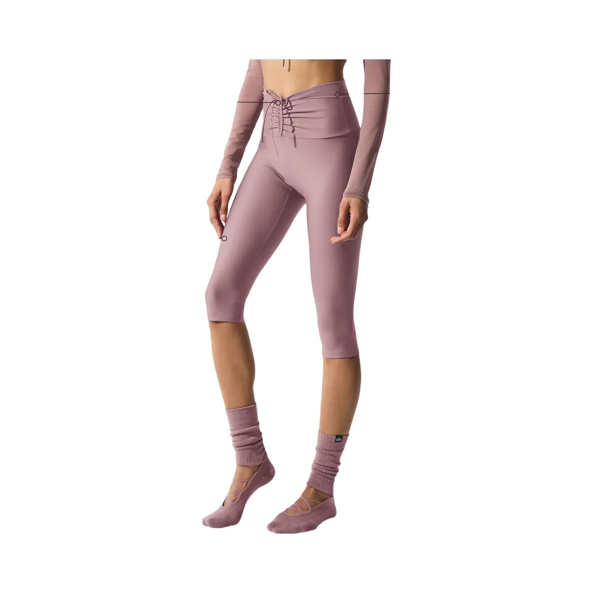 Alo Women's Airlift Mesh High-Waist Divine Capri - Smoky Quartz