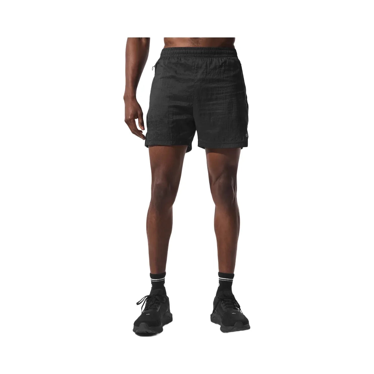 Alo Men's 5" Game Time Ripstop 2-In-1 Short - Black/Black