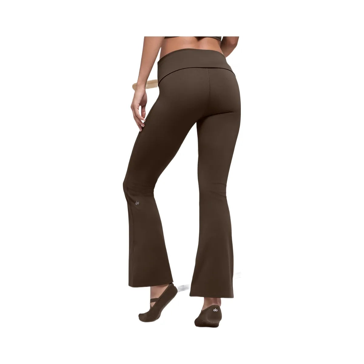 Alo Women's ALO Softsculpt 7/8 Foldover Flare Legging - Espresso