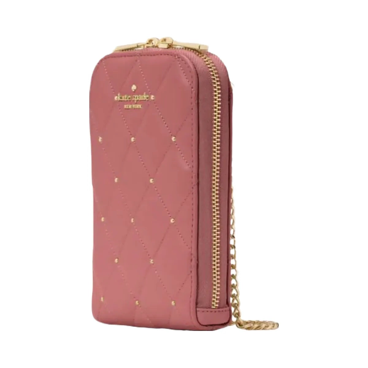 Kate Spade Carey Quilted Studded Phone Chain Crossbody Pomegranate