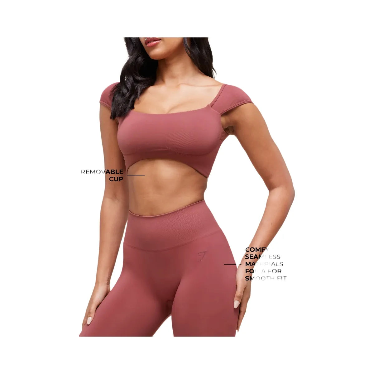 Gymshark Soft Sculpt Cap Sleeve Bralette - Washed Berry Pink
