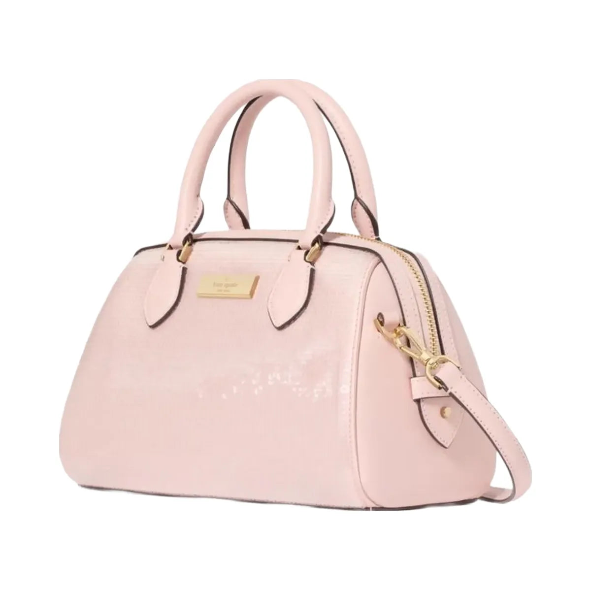 Kate Spade Madison Satin Sequin Small Dolly Duffle Rose Smoke