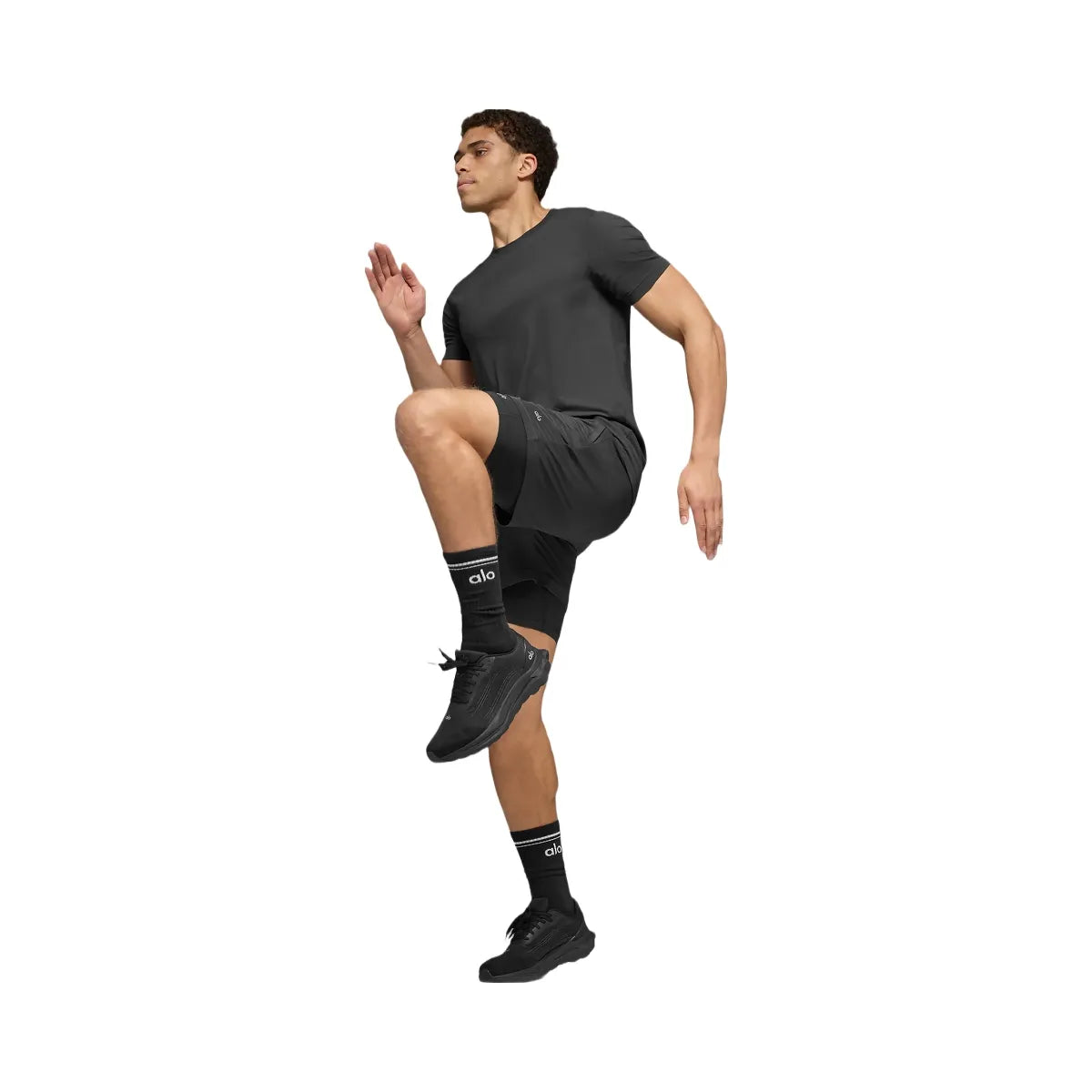 Alo Men's Conquer Reform Crewneck Short Sleeve - Anthracite