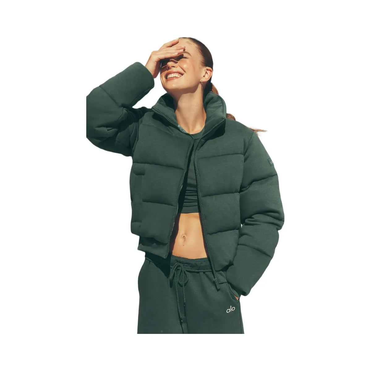 Alo Women's Sweatshirt Puffer - Clover Green