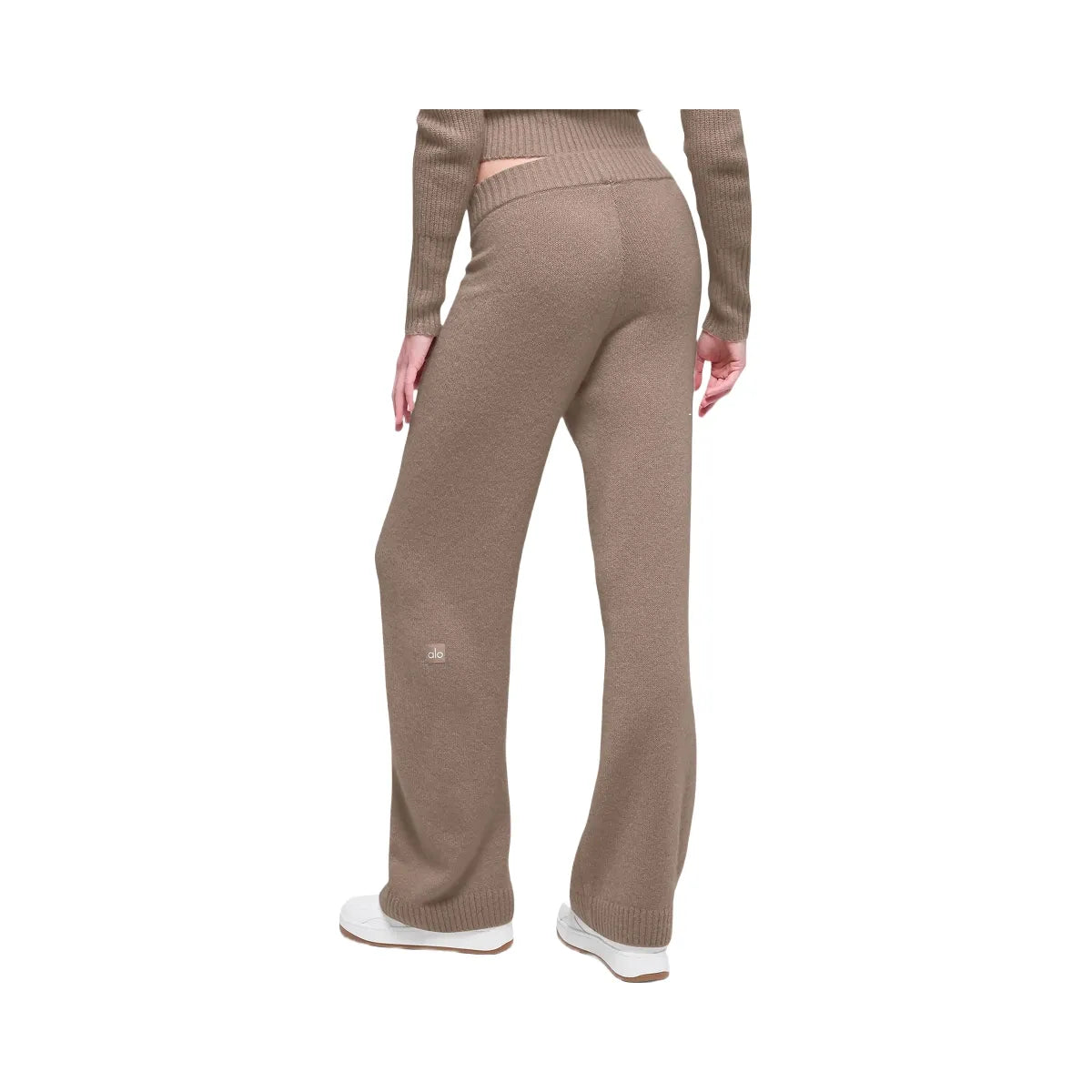 Alo Women's Wool Cashmere High-Waist New Class Wide Leg Pant - Chai Latte