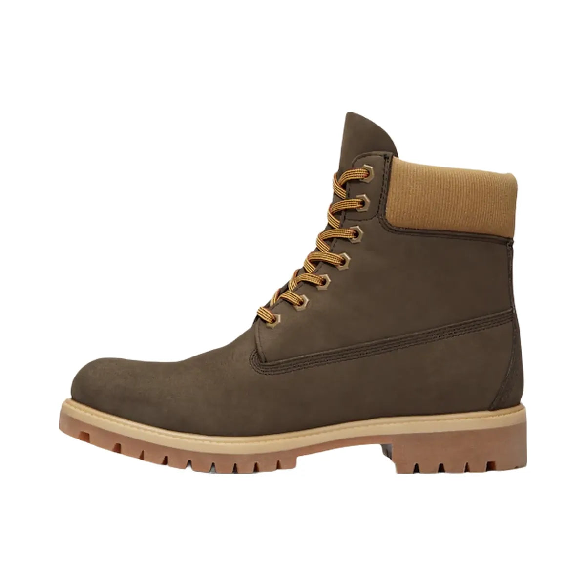Timberland Premium 6-Inch Waterproof Boot Dark Brown Nubuck/Olive Men'S