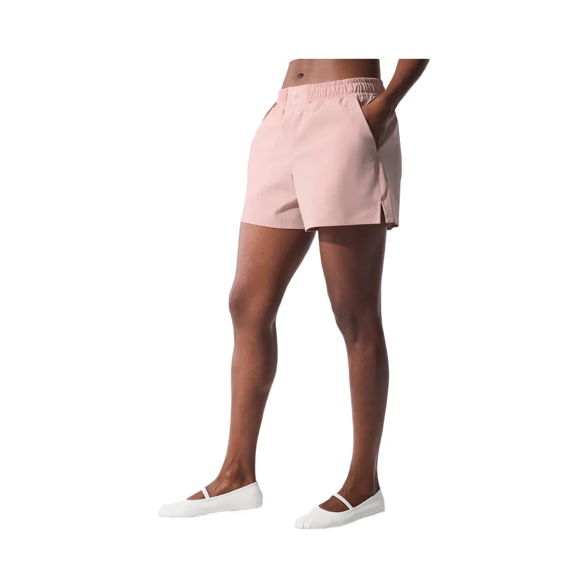 Alo Women's Pinstripe Daylight Boxer Short - Pink Quartz/Ivory