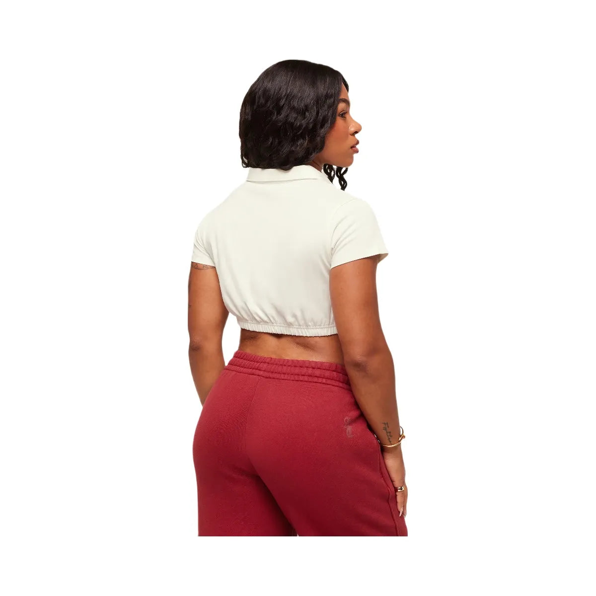 Gymshark x Analis Cropped Polo - Soft White