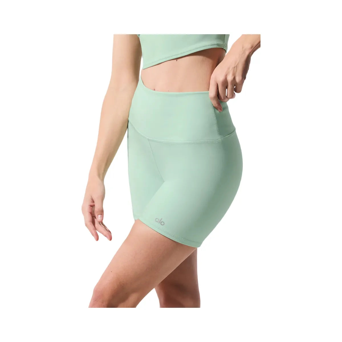 Alo Women's 5" Airbrush High-Waist Biker Short - Spearmint