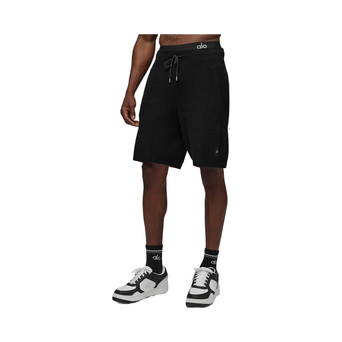 Alo Men's 7" Sports Club Sweater Knit Short - Black