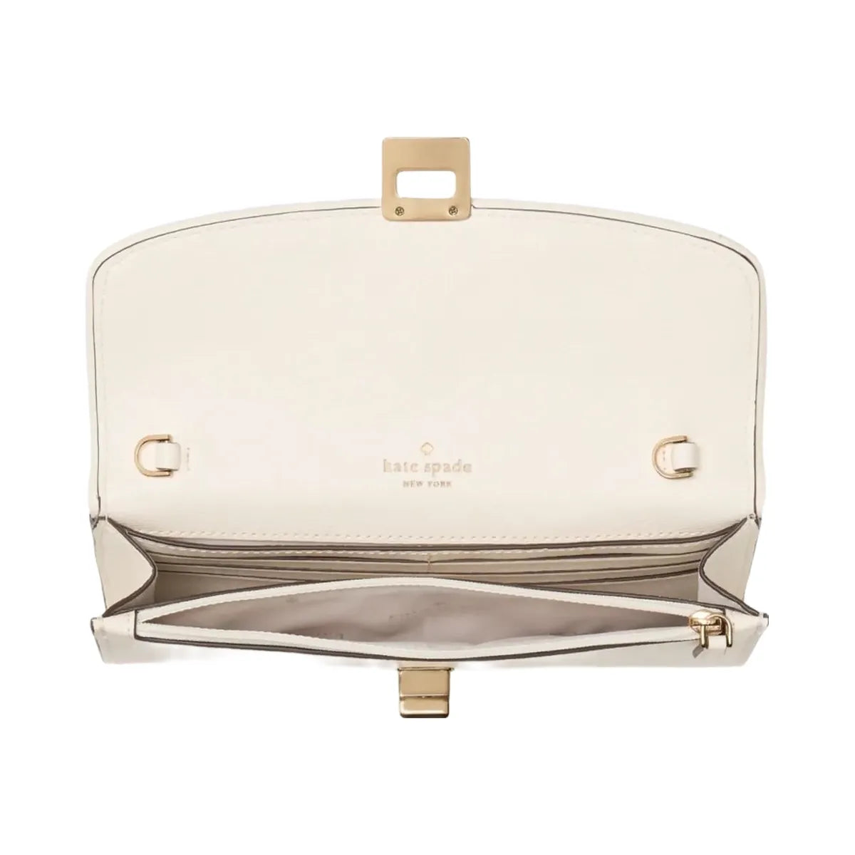 Kate Spade Phoebe Straw Turnlock Wallet on chain Natural Multi
